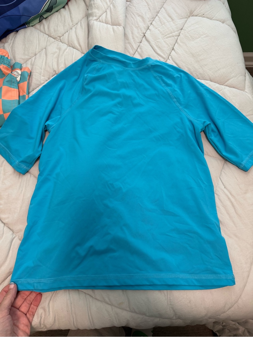 Aqua Blue Short-Sleeve rash guard